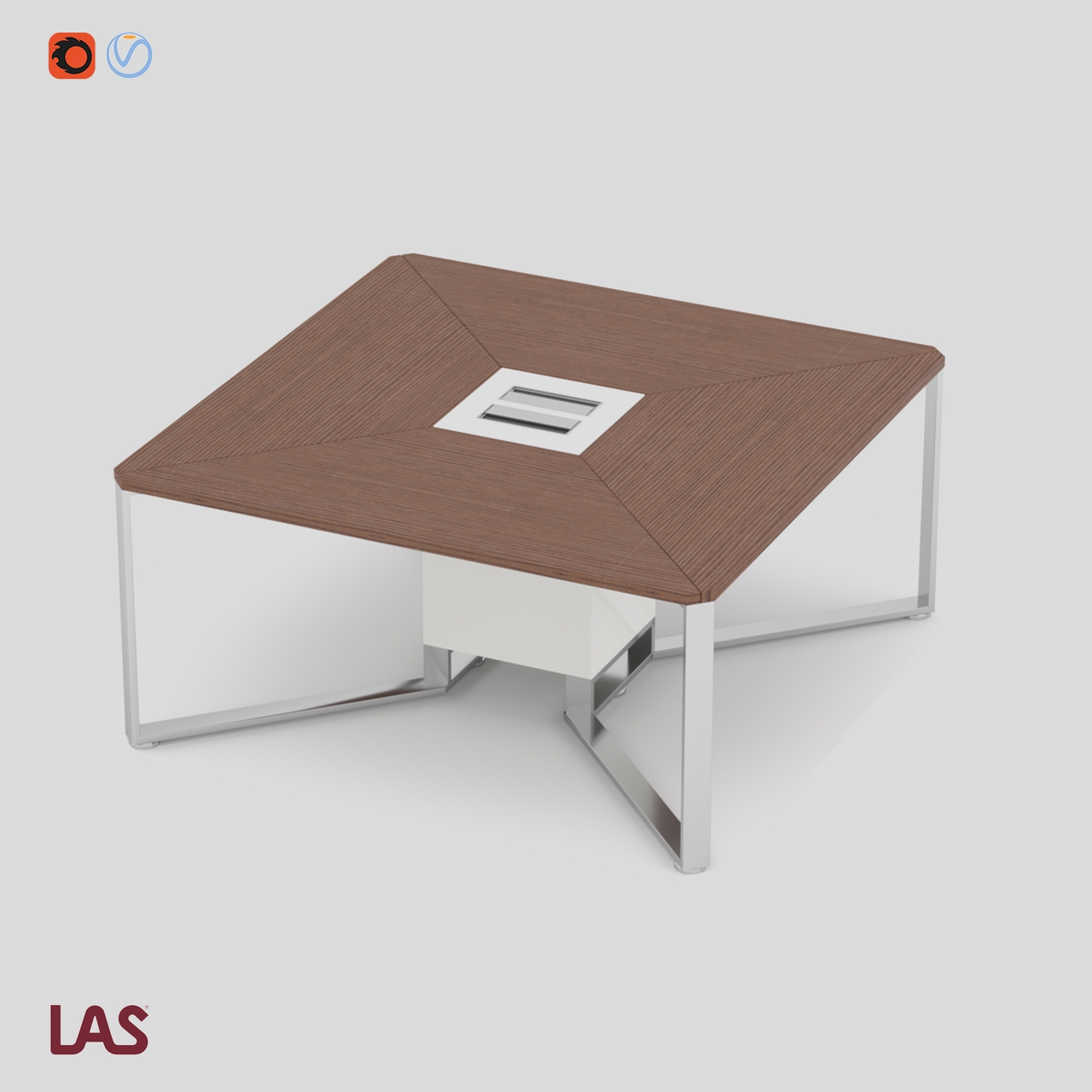 Превью 3D-модели квадратного переговорного стола на 8 человек LAS I-Meet 146648