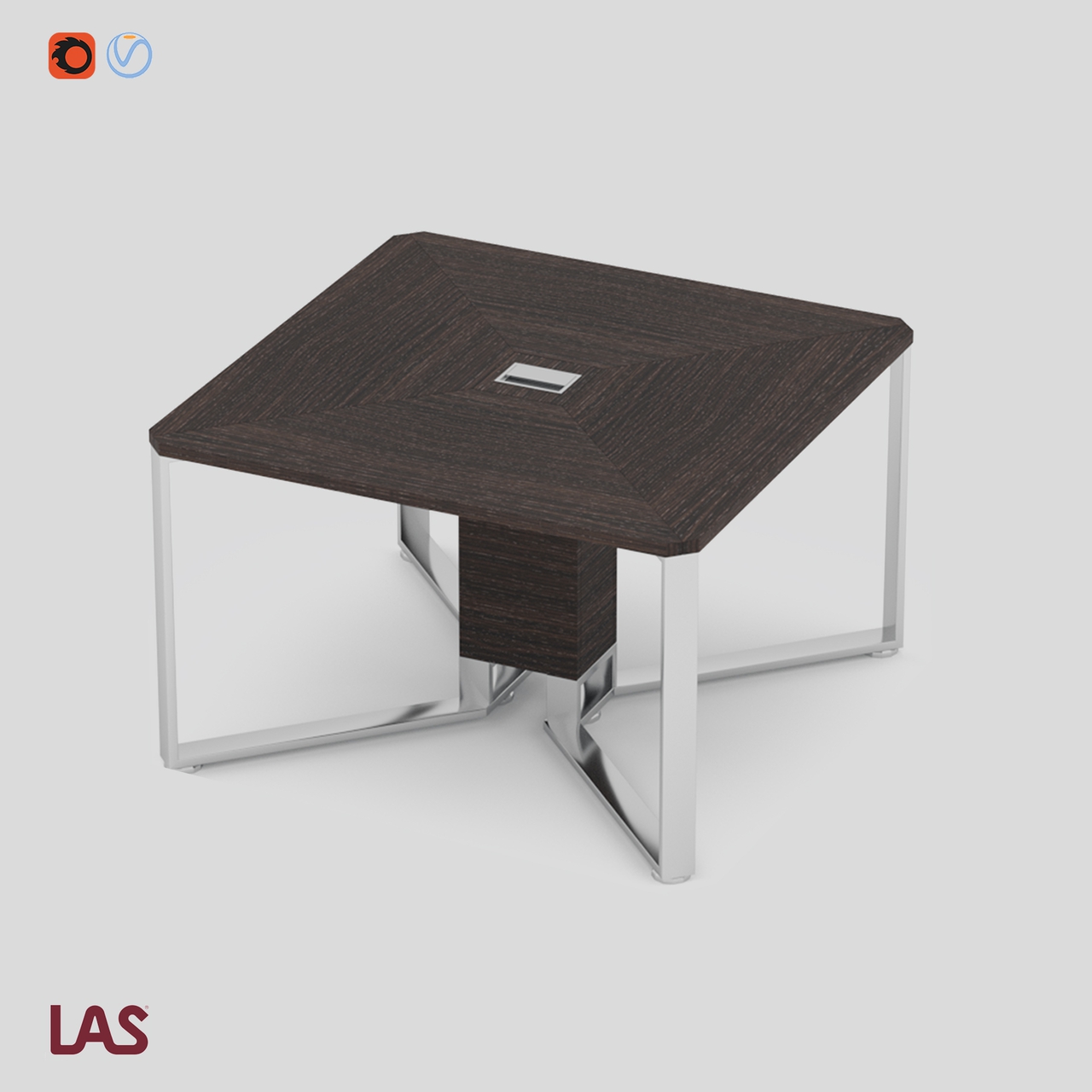 Превью 3D-модели квадратного переговорного стола на 4 человека LAS I-Meet 146614
