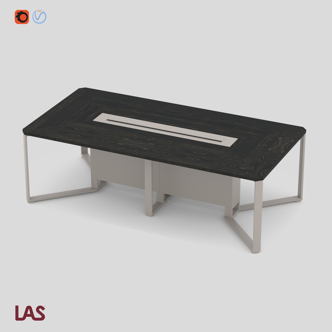 Превью 3D-модели прямоугольного переговорного стола на 6 человек LAS I-Meet 146644