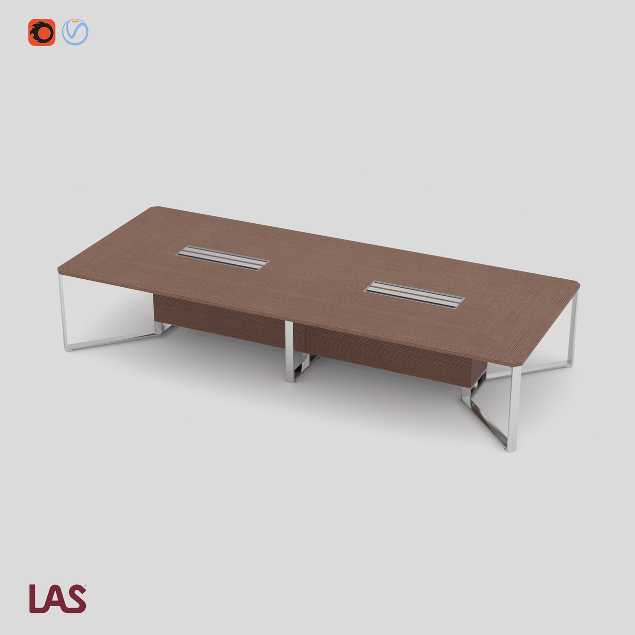 Превью 3D-модели прямоугольного переговорного стола на 14 человек LAS I-Meet 146650