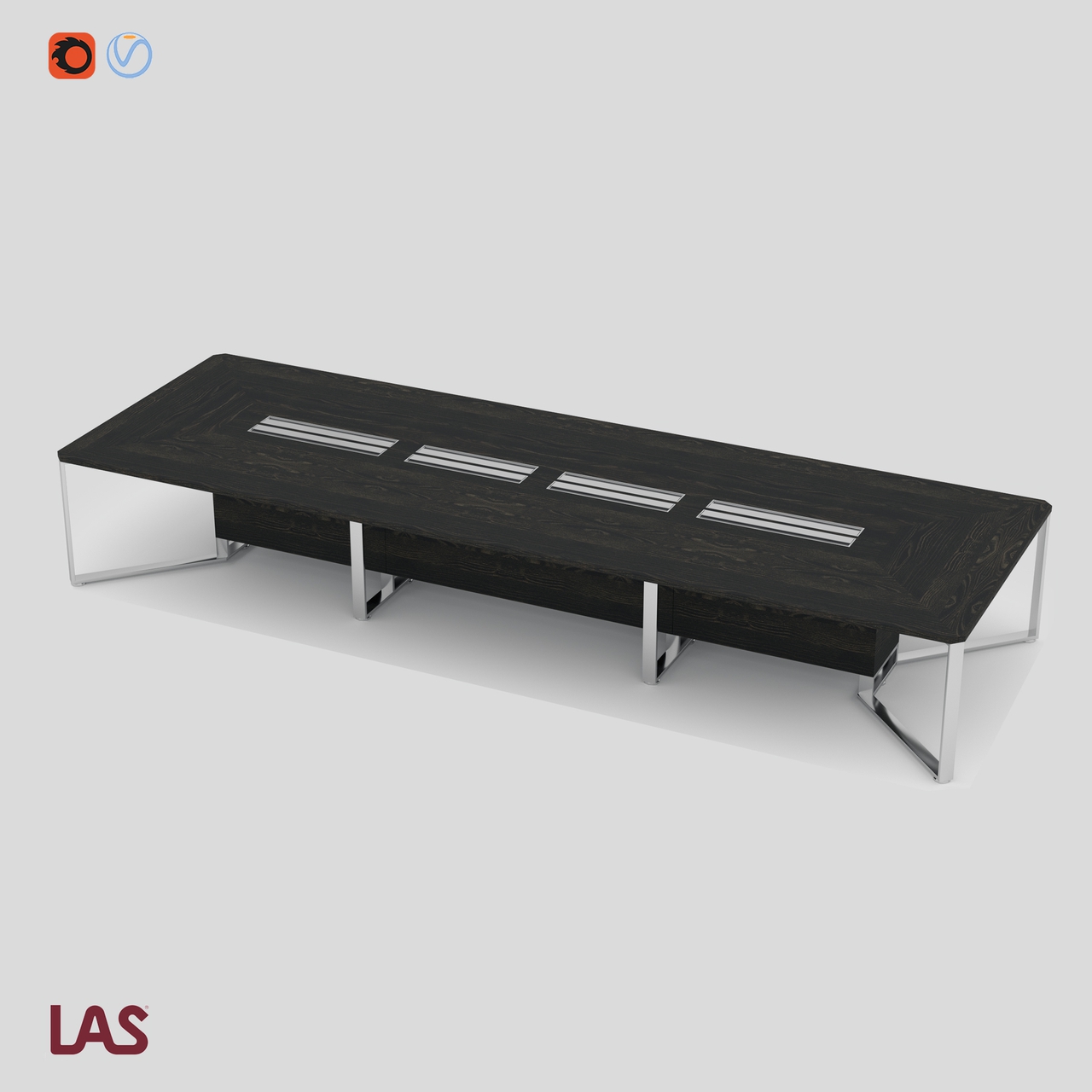 Превью 3D-модели прямоугольного переговорного стола на 16 человек LAS I-Meet 146651