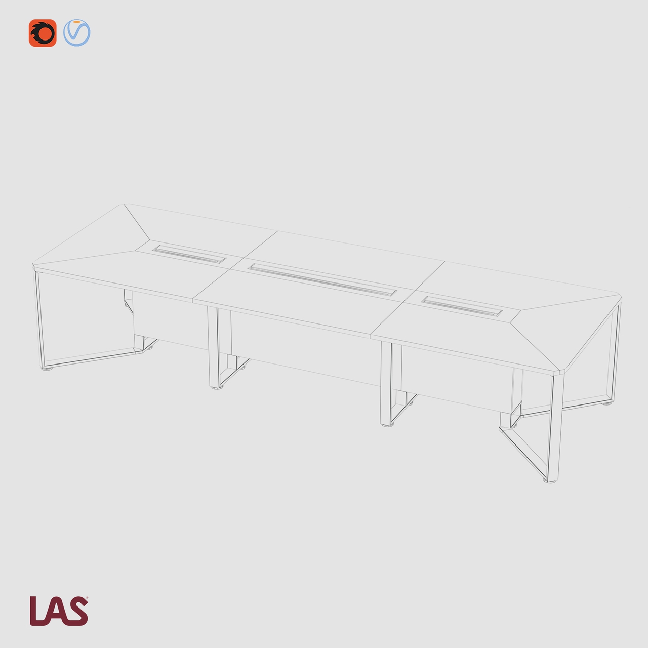 Превью G 3D-модели переговорного стола на 10 человек LAS I-Meet 146667