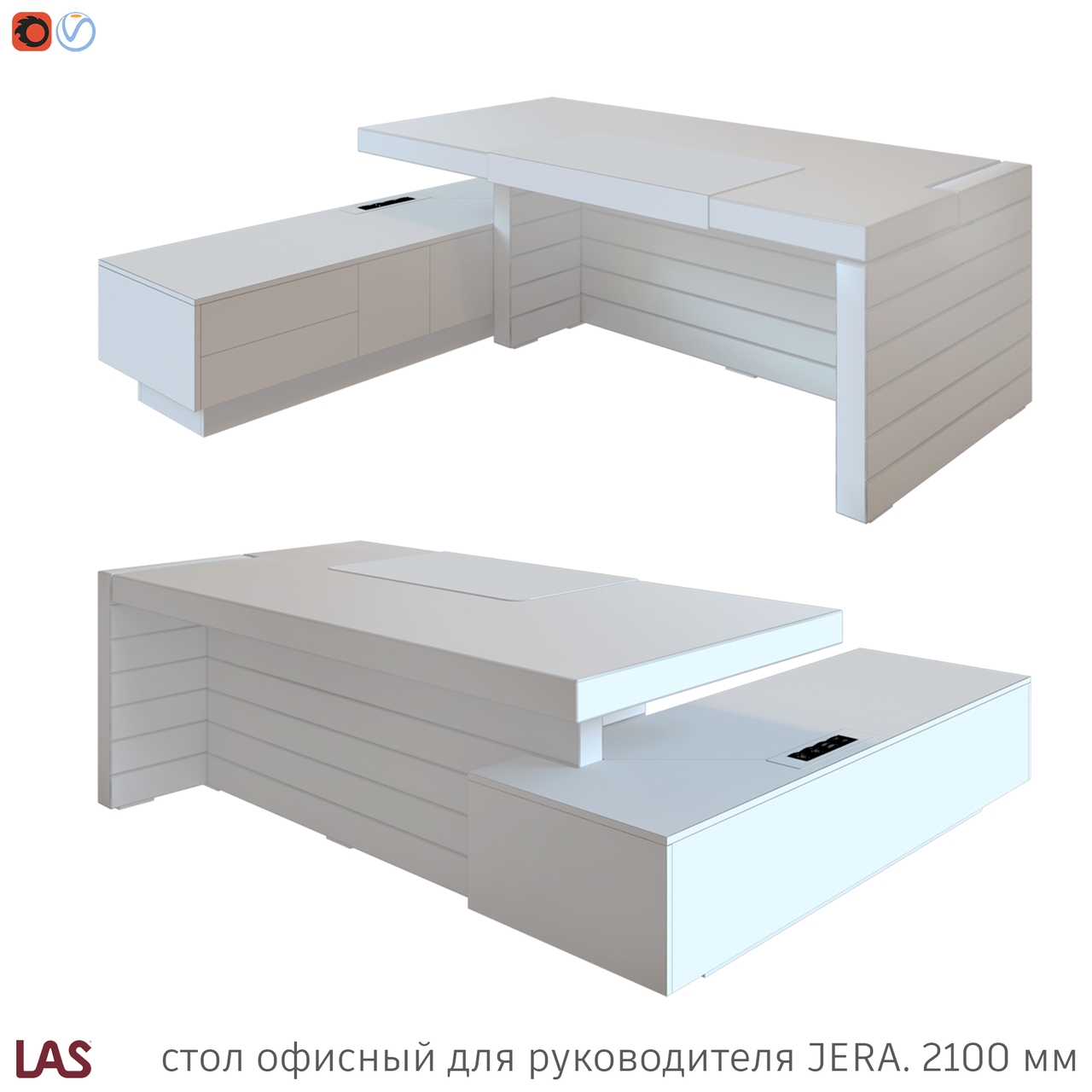 Превью G 3D-модели офисного стола LAS Jera 159927 / 159931