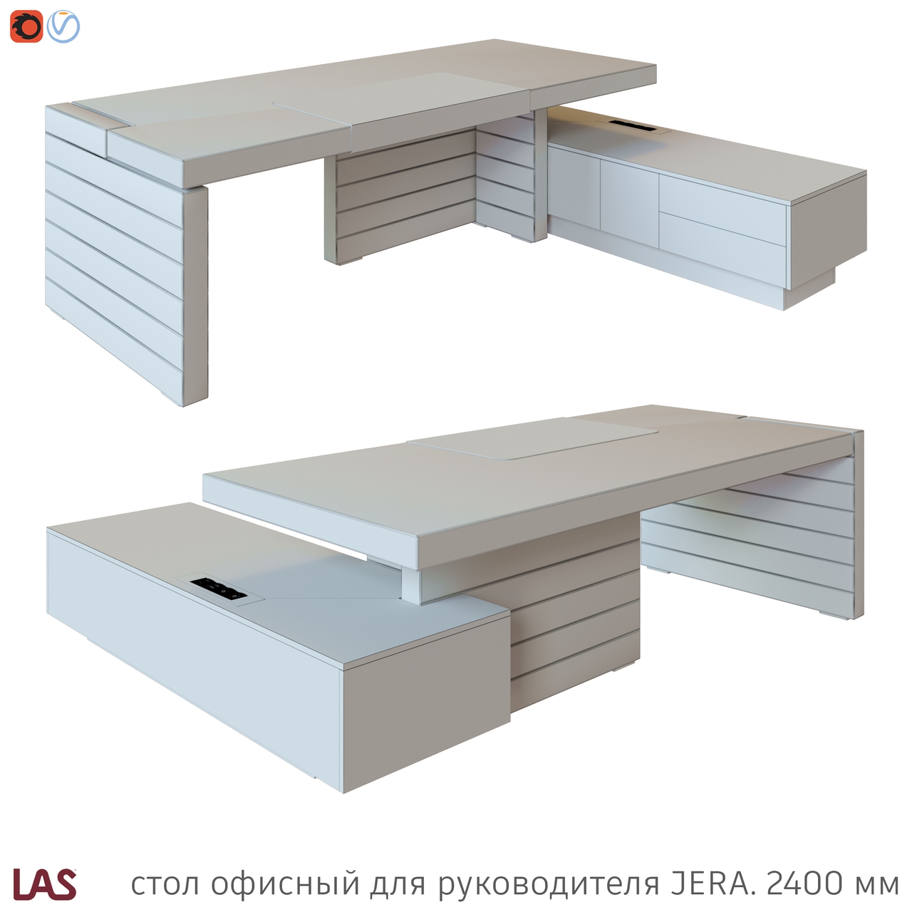 Превью G 3D-модели офисного стола LAS Jera 159955 / 159958