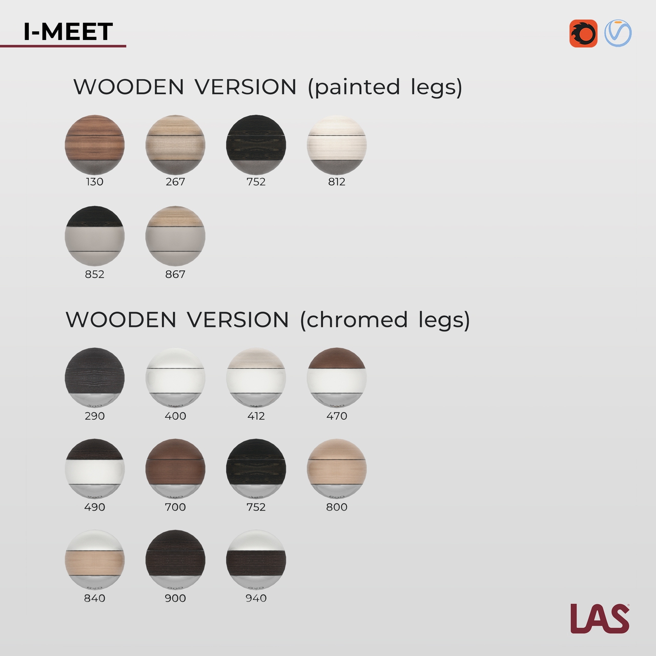 Превью Finitura 3D-модели квадратного переговорного стола на 4 человека LAS I-Meet 146614