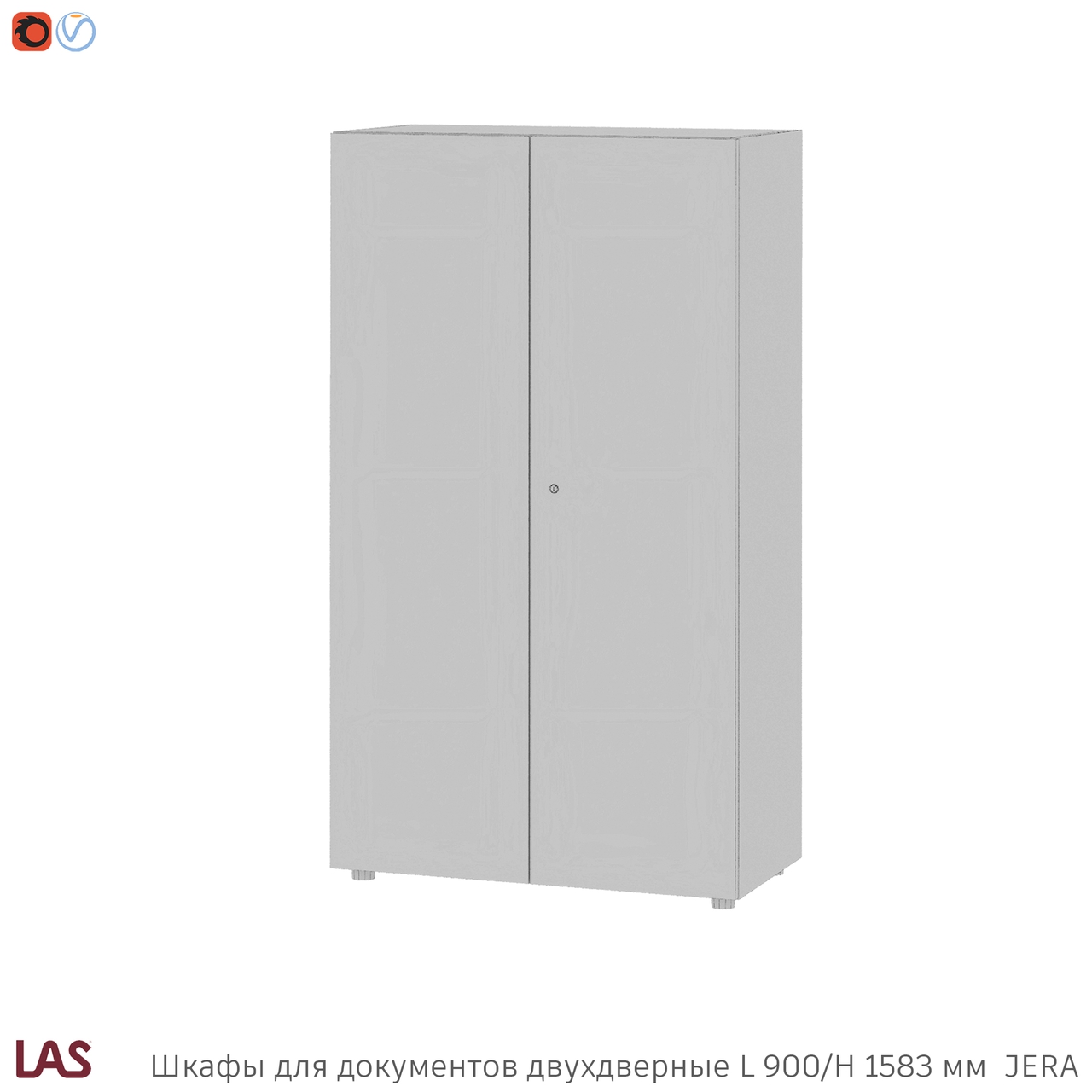 Превью G 3D-модели офисных шкафов с двумя дверьми LAS Jera 159990