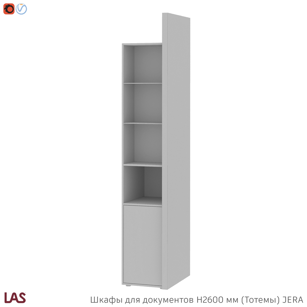 Превью G 3D-модели высоких тотемных шкафов для кабинета LAS Jera 159968