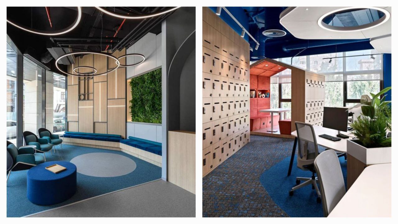 офис с нестандартной мебелью