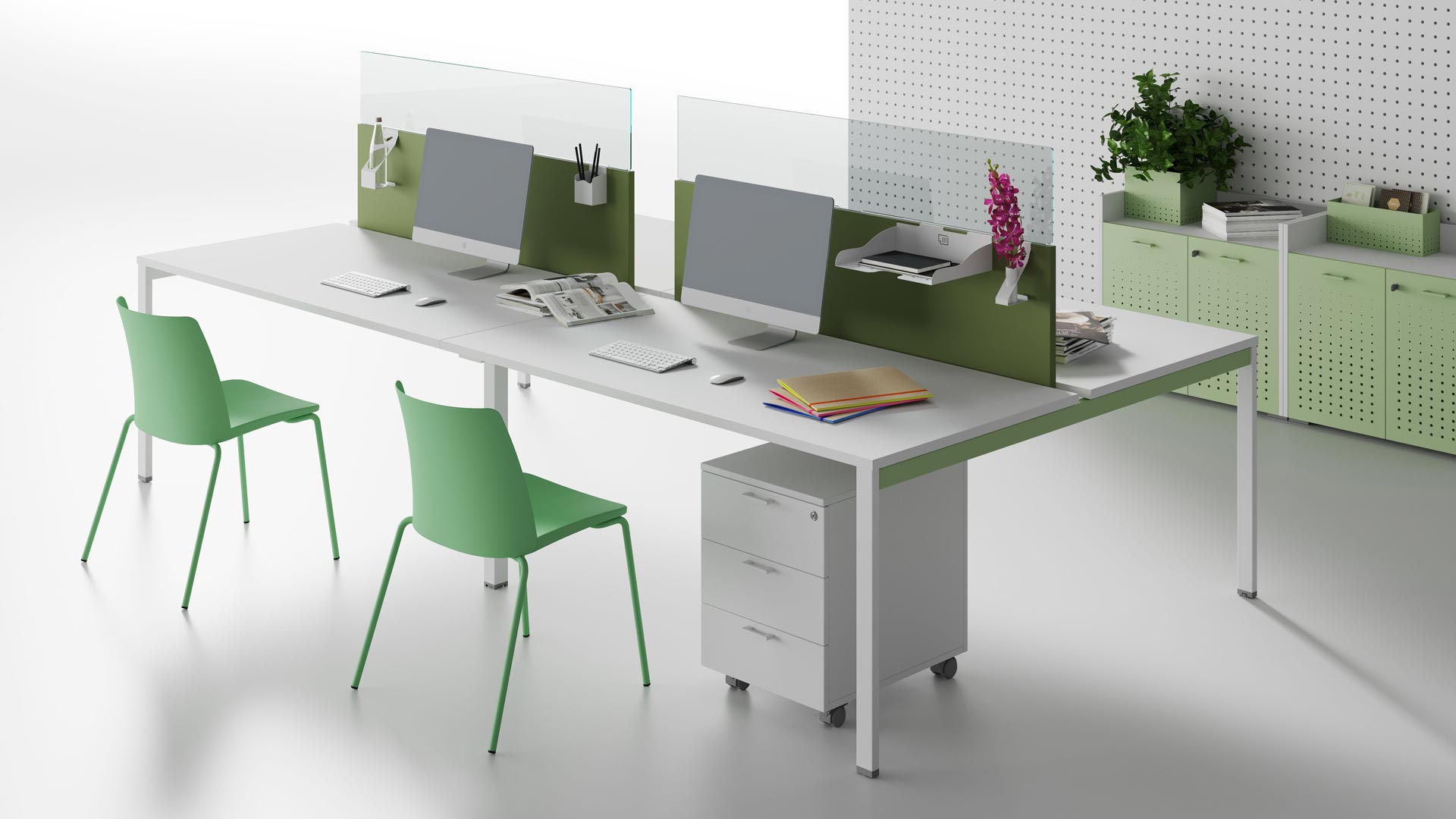 Защитные экраны и перегородки для офисных столов Oxi Color