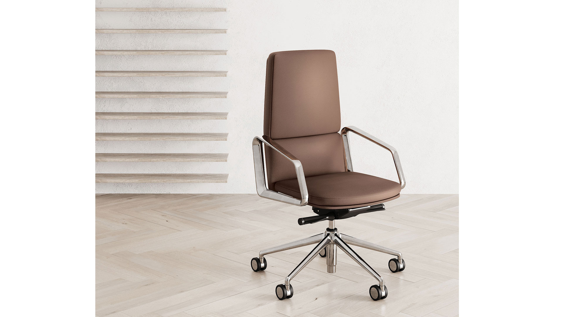 Конусообразная спинка - выдающаяся особенность офисного кресла