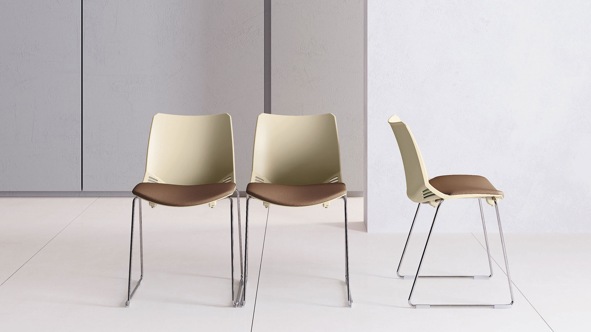Визуально хрупкие полозья обеспечивают стульям устойчивость и практичность 