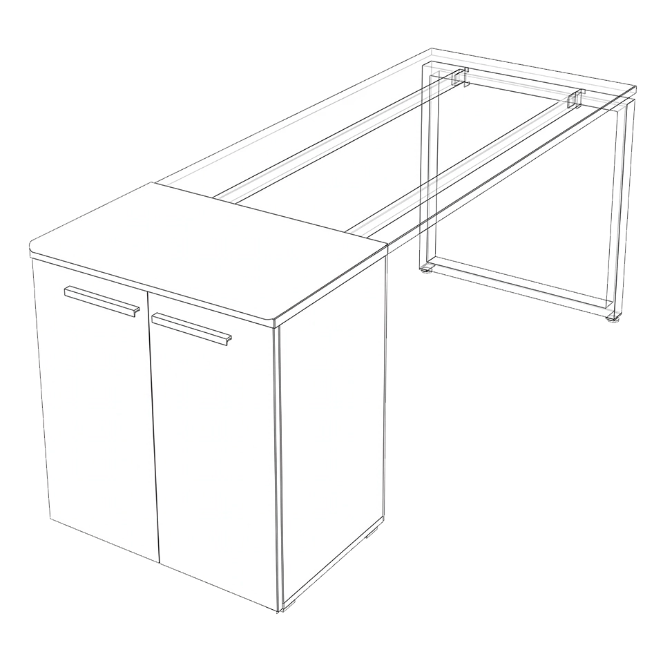 Полушкаф приставной