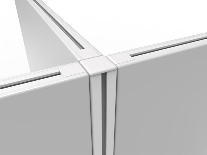 Соединение трёх панелей офисной мебели OXI_TREND